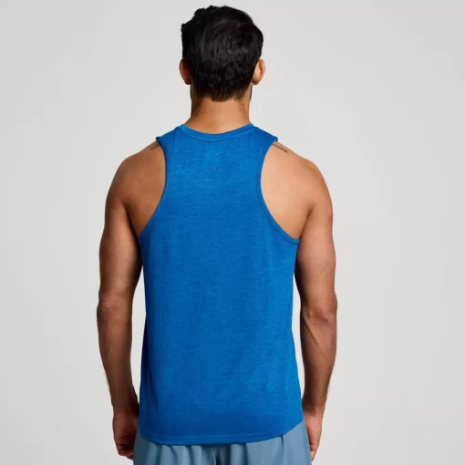 Tops*saucony Men's Stopwatch Singlet Superblue Heather