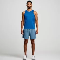 Tops*saucony Men's Stopwatch Singlet Superblue Heather