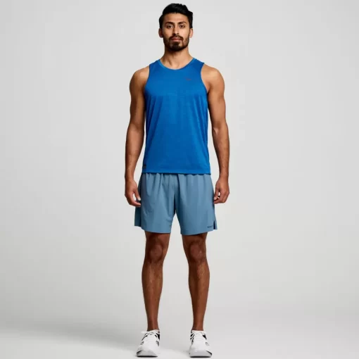 Tops*saucony Men's Stopwatch Singlet Superblue Heather