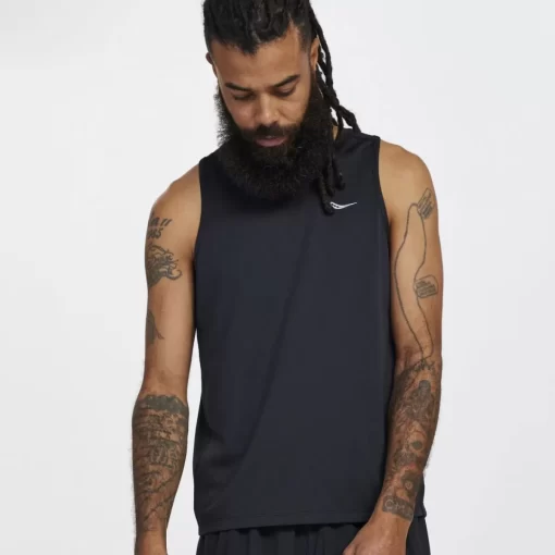 Tops*saucony Men's Stopwatch Singlet Black