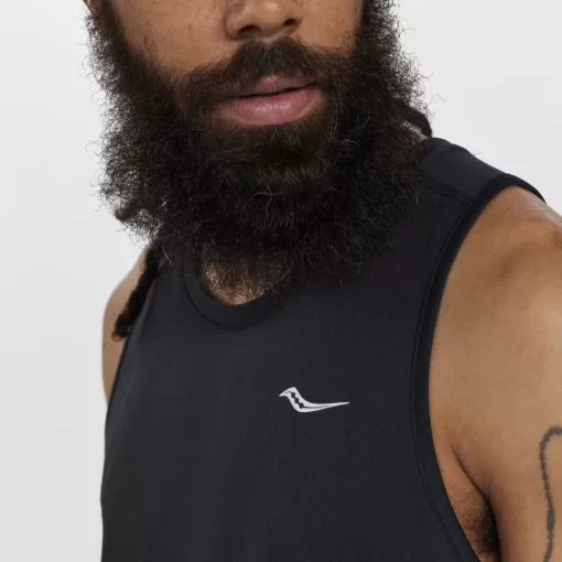 Tops*saucony Men's Stopwatch Singlet Black