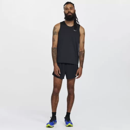 Tops*saucony Men's Stopwatch Singlet Black