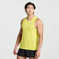 Tops*saucony Men's Stopwatch Singlet Citron