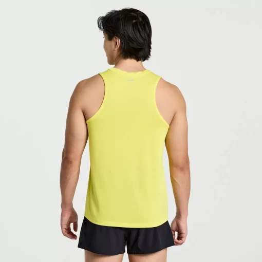 Tops*saucony Men's Stopwatch Singlet Citron