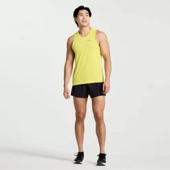 Tops*saucony Men's Stopwatch Singlet Citron