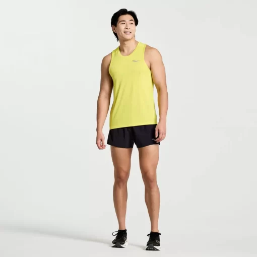 Tops*saucony Men's Stopwatch Singlet Citron