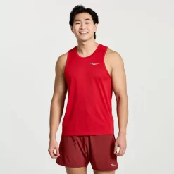 Tops*saucony Men's Stopwatch Singlet Poppy
