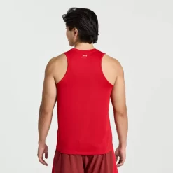 Tops*saucony Men's Stopwatch Singlet Poppy