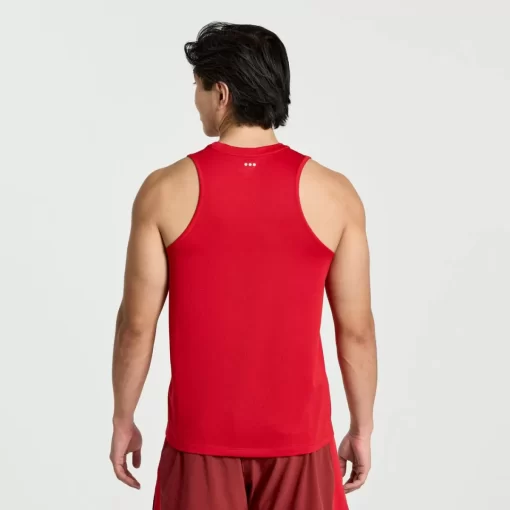 Tops*saucony Men's Stopwatch Singlet Poppy
