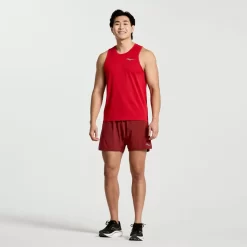 Tops*saucony Men's Stopwatch Singlet Poppy