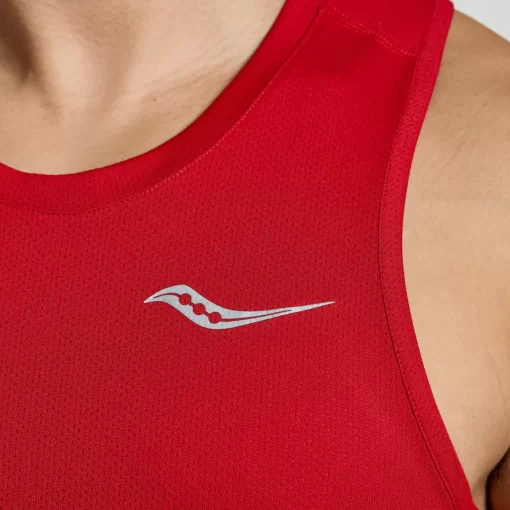 Tops*saucony Men's Stopwatch Singlet Poppy