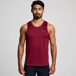 Tops*saucony Men's Stopwatch Singlet Sundown Heather