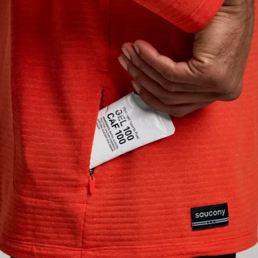 Clothing | Apparel*saucony Men's Triumph 3D 1/2 Zip Infrared Heather