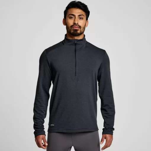 Clothing | Apparel*saucony Men's Triumph 3D 1/2 Zip Black Heather