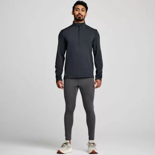 Clothing | Apparel*saucony Men's Triumph 3D 1/2 Zip Black Heather
