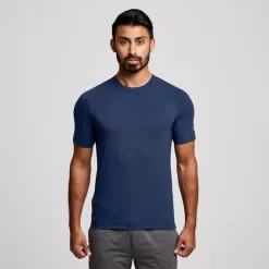 Tops*saucony Men's Triumph Short Sleeve Navy