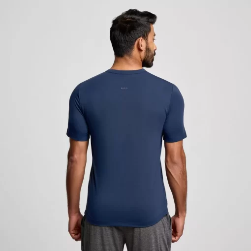 Tops*saucony Men's Triumph Short Sleeve Navy