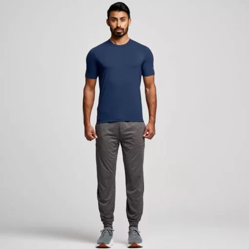 Tops*saucony Men's Triumph Short Sleeve Navy