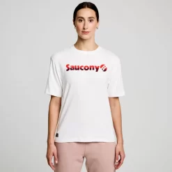 Tops | Clothing*saucony Recovery Short Sleeve White Graphic