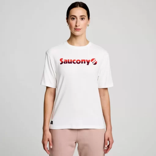 Tops | Clothing*saucony Recovery Short Sleeve White Graphic