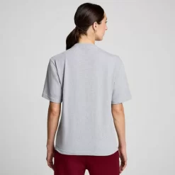 Tops | Clothing*saucony Recovery Short Sleeve Light Grey Heather Graphic