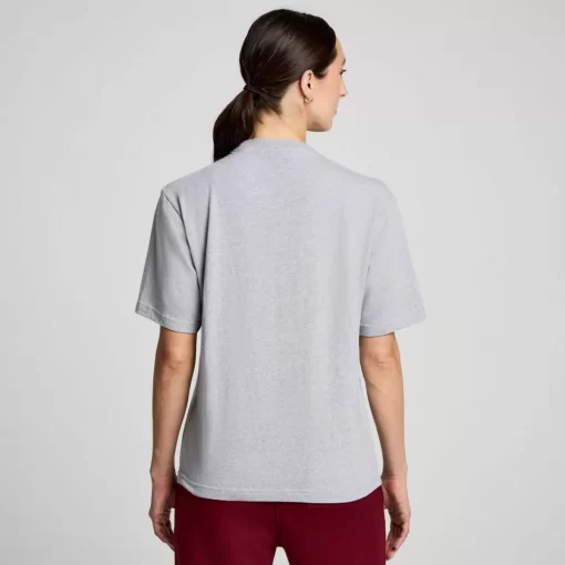 Tops | Clothing*saucony Recovery Short Sleeve Light Grey Heather Graphic