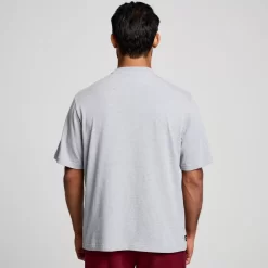 Tops | Clothing*saucony Recovery Short Sleeve Light Grey Heather Graphic