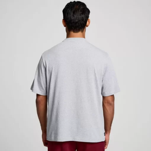 Tops | Clothing*saucony Recovery Short Sleeve Light Grey Heather Graphic