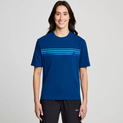Tops | Clothing*saucony Recovery Short Sleeve Indigo Graphic