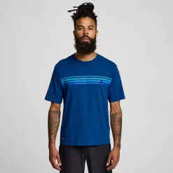 Tops | Clothing*saucony Recovery Short Sleeve Indigo Graphic