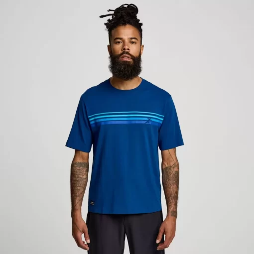 Tops | Clothing*saucony Recovery Short Sleeve Indigo Graphic