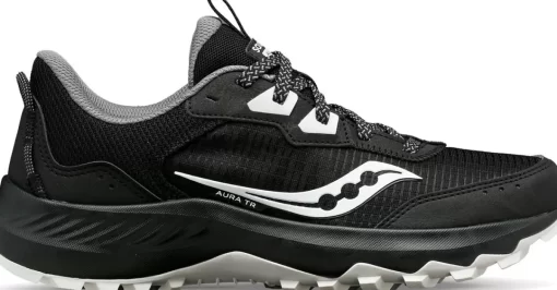Wide Widths | Trail/Hiking*saucony Women's Aura TR Wide Black | Fog