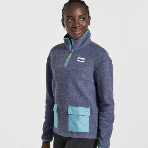Clothing | Apparel*saucony Women's Rested Sherpa 1/4 Zip Sodalite Heather