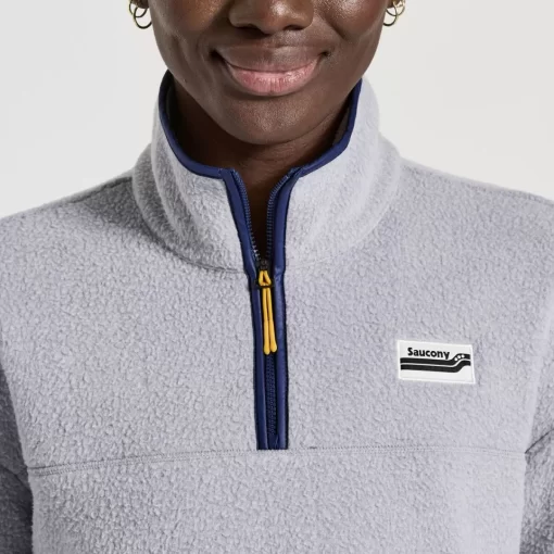 Clothing | Apparel*saucony Women's Rested Sherpa 1/4 Zip Light Grey Heather