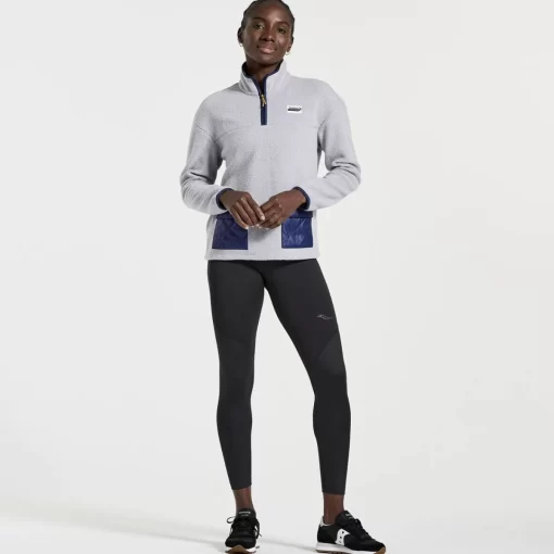Clothing | Apparel*saucony Women's Rested Sherpa 1/4 Zip Light Grey Heather