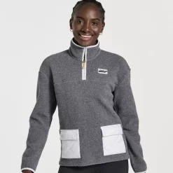 Clothing | Apparel*saucony Women's Rested Sherpa 1/4 Zip Black Heather