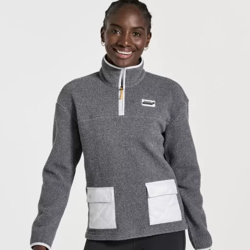 Clothing | Apparel*saucony Women's Rested Sherpa 1/4 Zip Black Heather