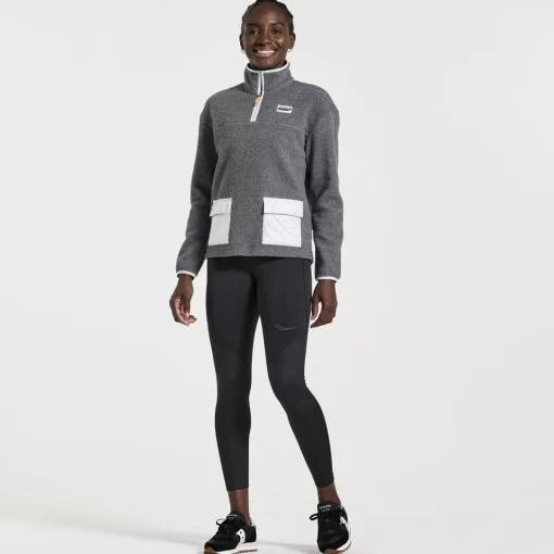 Clothing | Apparel*saucony Women's Rested Sherpa 1/4 Zip Black Heather
