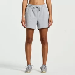 Clothing | Apparel*saucony Women's Rested Sweat Short Light Grey Heather Graphic