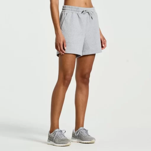 Clothing | Apparel*saucony Women's Rested Sweat Short Light Grey Heather Graphic