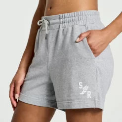 Clothing | Apparel*saucony Women's Rested Sweat Short Light Grey Heather Graphic