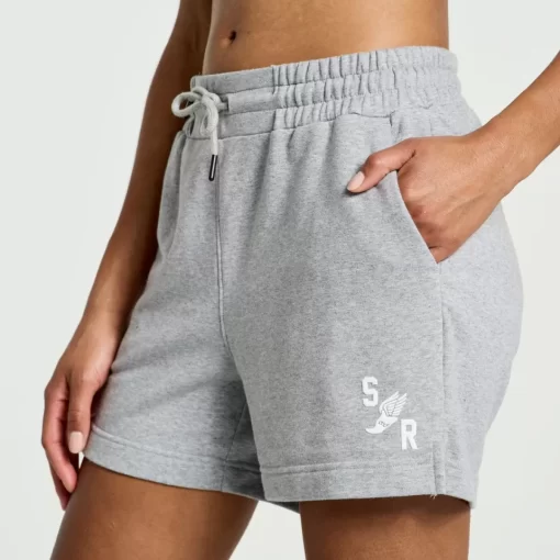 Clothing | Apparel*saucony Women's Rested Sweat Short Light Grey Heather Graphic