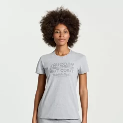 Clothing | Apparel*saucony Women's Rested T-Shirt Light Grey Heather Graphic
