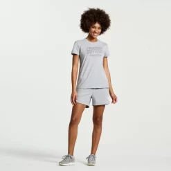 Clothing | Apparel*saucony Women's Rested T-Shirt Light Grey Heather Graphic
