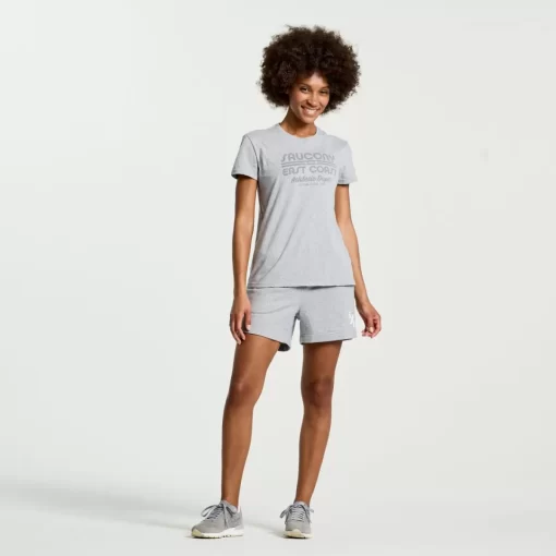 Clothing | Apparel*saucony Women's Rested T-Shirt Light Grey Heather Graphic