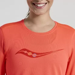 Tops | Clothing*saucony Women's Stopwatch Graphic Long Sleeve ViZiRed Graphic