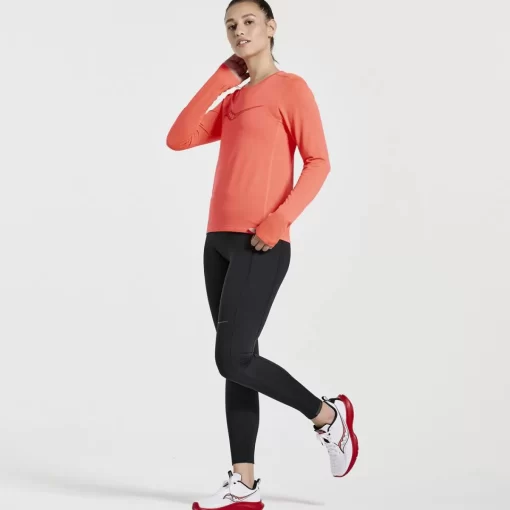 Tops | Clothing*saucony Women's Stopwatch Graphic Long Sleeve ViZiRed Graphic