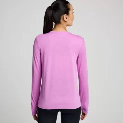 Tops | Clothing*saucony Women's Stopwatch Graphic Long Sleeve Grape Heather Graphic