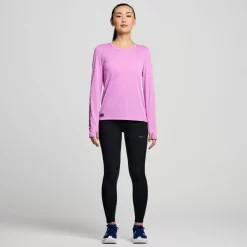Tops | Clothing*saucony Women's Stopwatch Graphic Long Sleeve Grape Heather Graphic