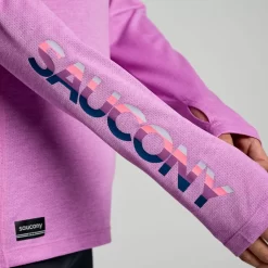 Tops | Clothing*saucony Women's Stopwatch Graphic Long Sleeve Grape Heather Graphic